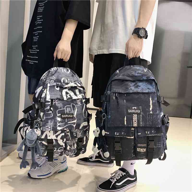 Couple 2021 new fashion letter graffiti high school student schoolbag Korean leisure large capacity backpack men, Grey without pendant
Couple 2021 new fashion letter graffiti high school student schoolbag Korean leisure large capacity backpack men, Grey without pendant