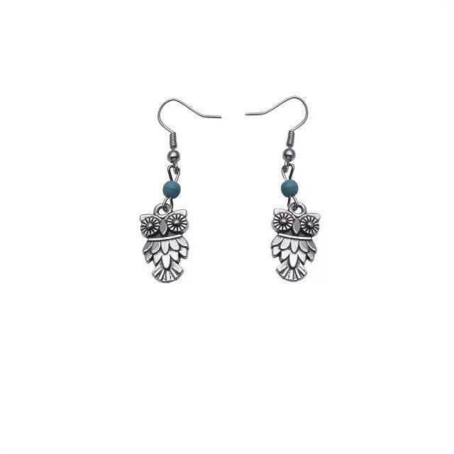 women's Owl Pendant Tibetan silver Turquoise Dangle Chandelier earrings GSTQE020 fashion gift national style women DIY earring
women's Owl Pendant Tibetan silver Turquoise Dangle Chandelier earrings GSTQE020 fashion gift national style women DIY earring