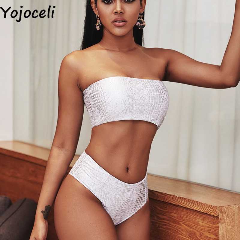 Yojoceli White lace sexy summer swimming suit for women Elegant 2 pieces tankini female Beach off shoulder swimwear bikini 210609