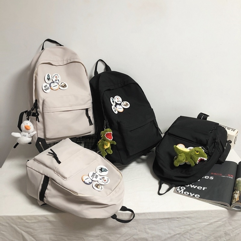 Schoolbag Korean version trend college campus simple fe junior high school students large capacity backpack male, White
Schoolbag Korean version trend college campus simple fe junior high school students large capacity backpack male, White