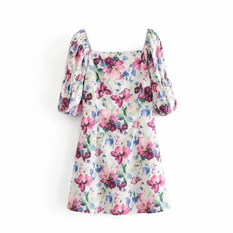 Vintage Ink Style Floral Print Mini Dress Women Fashion Square Collar A-Line Dresses with Lining Female Chic Vestidos 210520, Blue
Vintage Ink Style Floral Print Mini Dress Women Fashion Square Collar A-Line Dresses with Lining Female Chic Vestidos 210520, Blue