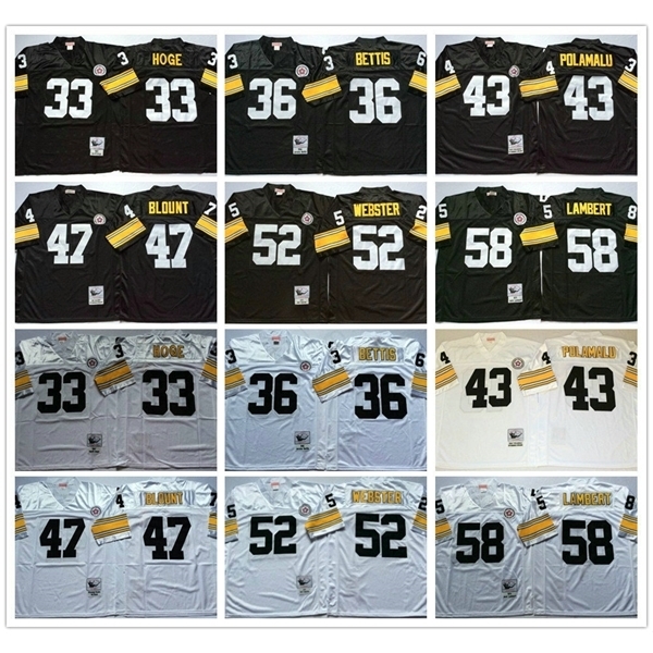 NCAA Vintage Retro #43 Troy Polamalu 33 Merril Hoge 36 Jerome Bettis 47 Mel Blount 52 Webster 58 Jack Lambert Stitched Men Jerseys, Black;red
NCAA Vintage Retro #43 Troy Polamalu 33 Merril Hoge 36 Jerome Bettis 47 Mel Blount 52 Webster 58 Jack Lambert Stitched Men Jerseys, Black;red