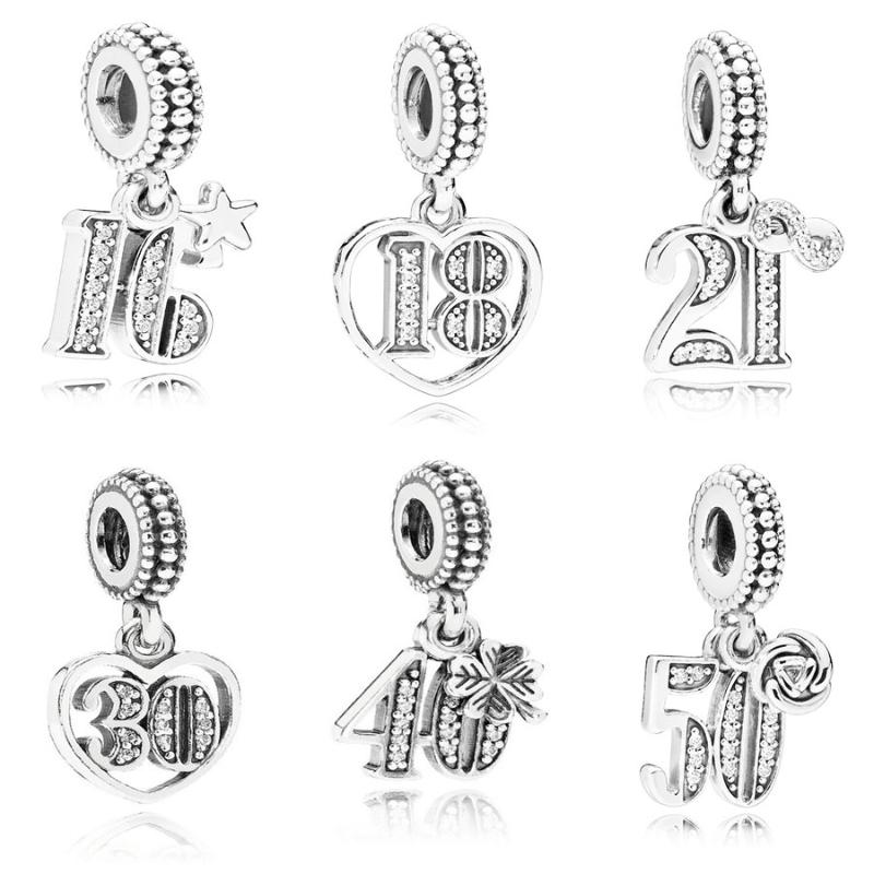 Charms Classic Style 925 Sterling Silver 16-60 Years Of Love Dangle Charm Clear CZ Fit Bracelet Small Pendant DIY Jewelry, Bronze;silver
Charms Classic Style 925 Sterling Silver 16-60 Years Of Love Dangle Charm Clear CZ Fit Bracelet Small Pendant DIY Jewelry, Bronze;silver