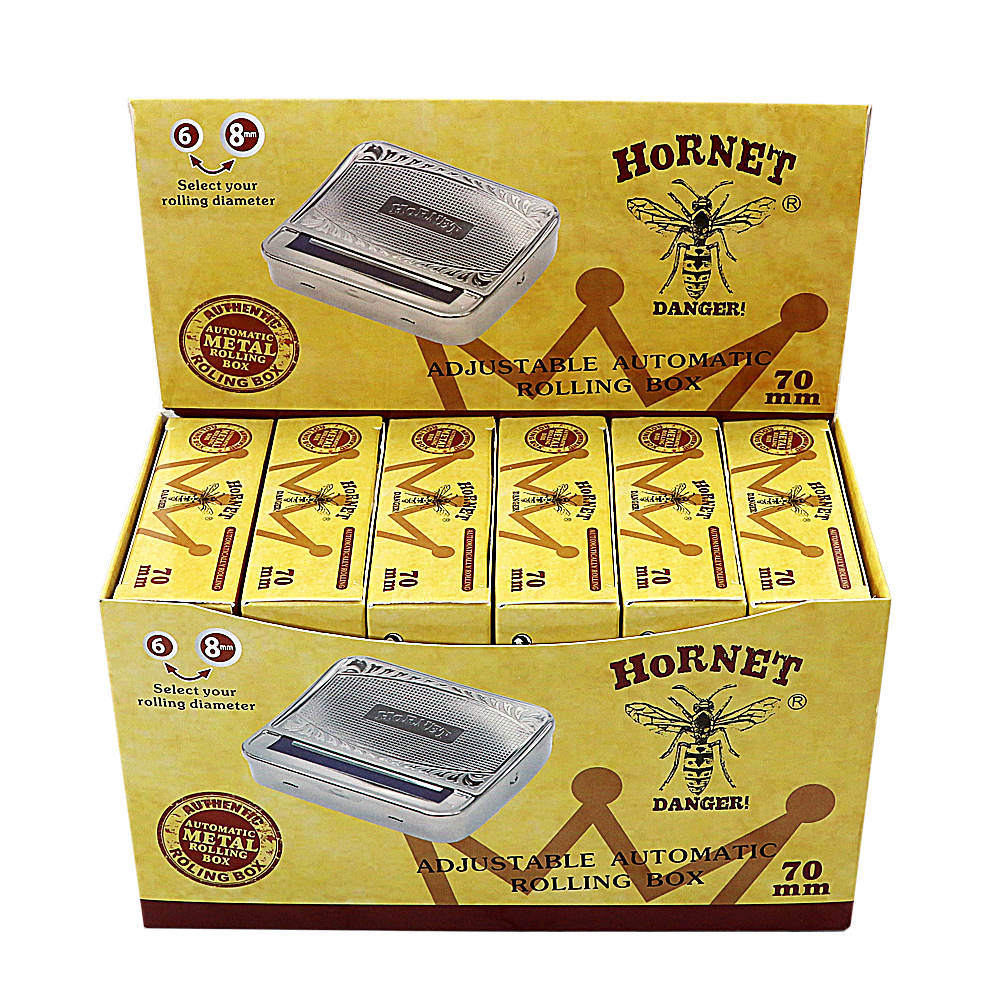 HORNET Metal Smoking Automatic Rolling Box 70 MM Silver Cigarette Maker Tobacco Machine Case Grinder Wholesale
HORNET Metal Smoking Automatic Rolling Box 70 MM Silver Cigarette Maker Tobacco Machine Case Grinder Wholesale