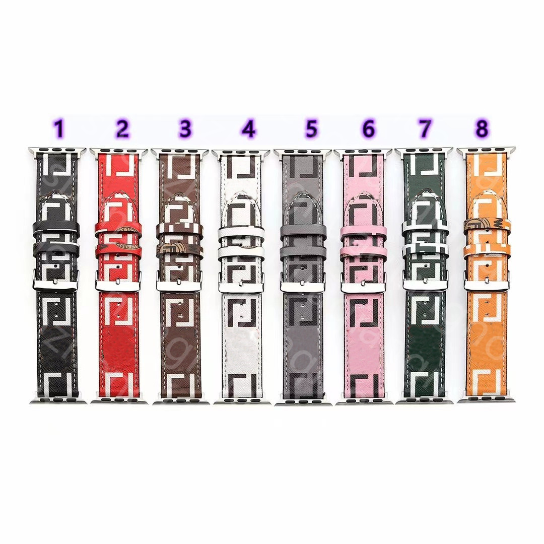 F designer Strap embossed Watchbands 42mm 38mm 40mm 44mm iwatch 2 3 4 5 6 bands Leather Bracelet Fashion Stripes
F designer Strap embossed Watchbands 42mm 38mm 40mm 44mm iwatch 2 3 4 5 6 bands Leather Bracelet Fashion Stripes