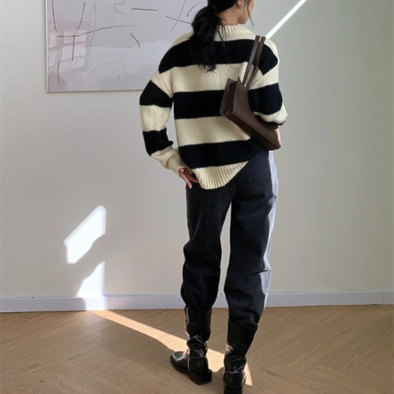 Vintage High Waist Wide Leg Denim Pants Women OL Work Wear Arrival Autumn Spring Jeans Trousers Femme 210421