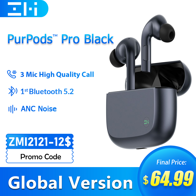 Global Version ZMI PurPods Pro Black ANC Wireless Headphones Bluetooth 5.2 Wireless Earphones Waterproof Earbuds In Ear Earphon
Global Version ZMI PurPods Pro Black ANC Wireless Headphones Bluetooth 5.2 Wireless Earphones Waterproof Earbuds In Ear Earphon
