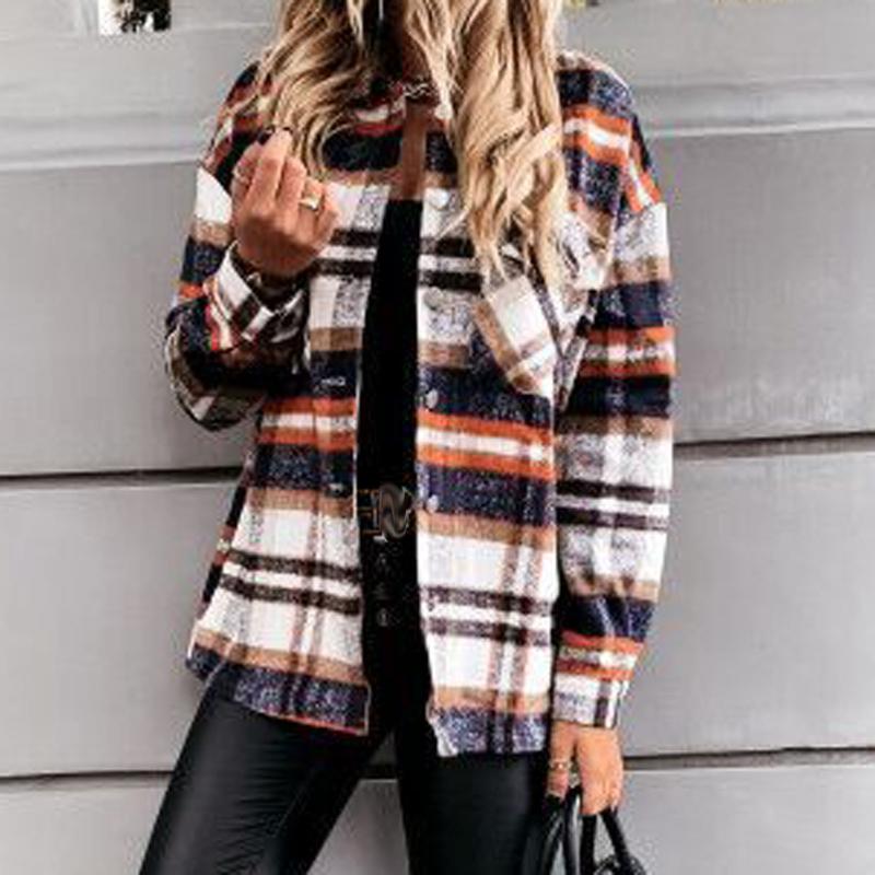 Women' Jackets Fashion Women Plaid Printing Cardigan Button Spring Autumn Coat Blouse Casual Plus Size Outwear Female Jassen Jaqueta, Blue
Women' Jackets Fashion Women Plaid Printing Cardigan Button Spring Autumn Coat Blouse Casual Plus Size Outwear Female Jassen Jaqueta, Blue