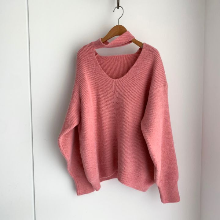 Nomikuma Sexy Halter Strapless Women Sweater Causal Long Sleeve Korean Solid Pull Femme Autumn Winter Knit Pullover 6D458 210427