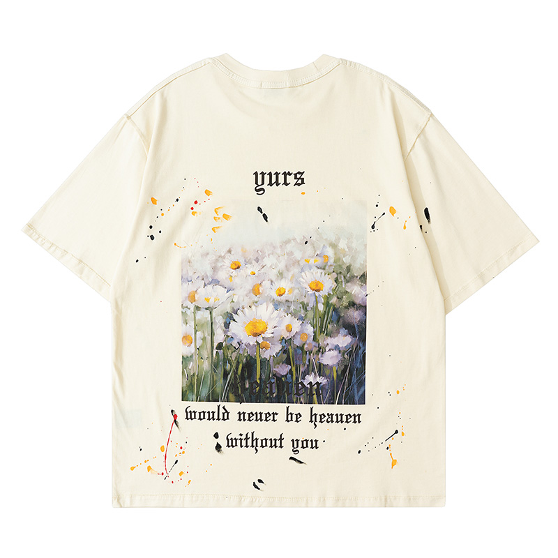 Spring Summer Germany Daisy Oil Painting Splash Ink Hand Painted Tee Oversize Skateboard Mens t shirt Women Street Casual Tshirt, White;black
Spring Summer Germany Daisy Oil Painting Splash Ink Hand Painted Tee Oversize Skateboard Mens t shirt Women Street Casual Tshirt, White;black