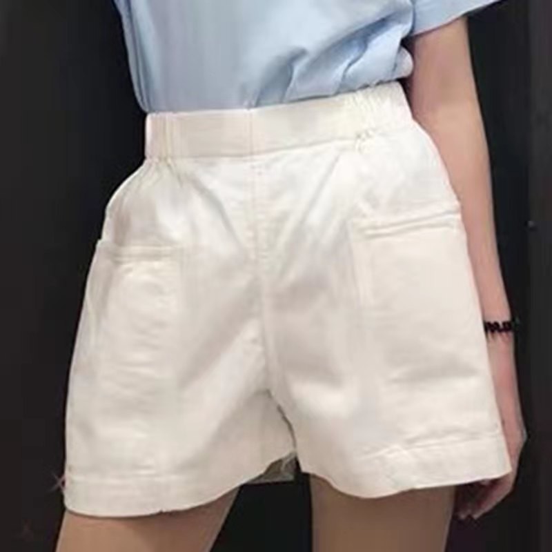 Arrival Summer Korean Style Women Loose Casual Elastic Waist Wide Leg Pants All-matched Cotton Knee Length W255 210512