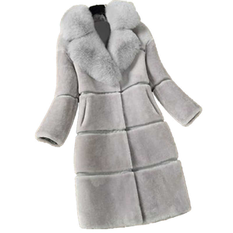 Solid Color Faux Fur Coats Large Size 5XL Ladies Wild Fake Fox Collar Outerwear Winter Fashion Faux Fur Thick Warm Long Jacket Y0909, Pocket
Solid Color Faux Fur Coats Large Size 5XL Ladies Wild Fake Fox Collar Outerwear Winter Fashion Faux Fur Thick Warm Long Jacket Y0909, Pocket