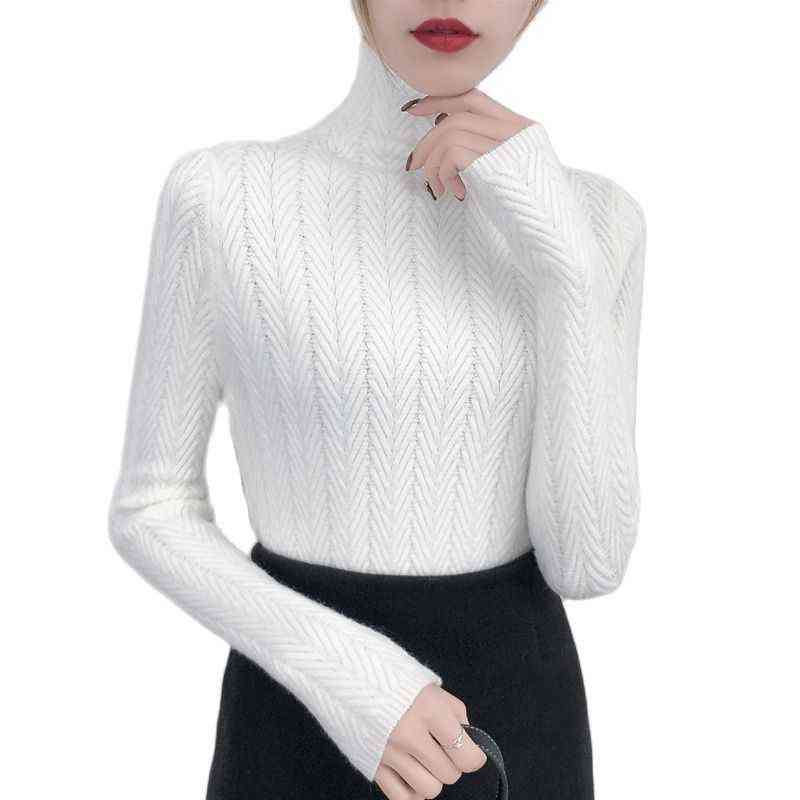 Underwear Woman Autumn and Winter sweater Slim Bottom Shirt Long Sleeve Tight Knitted Thickening 211215