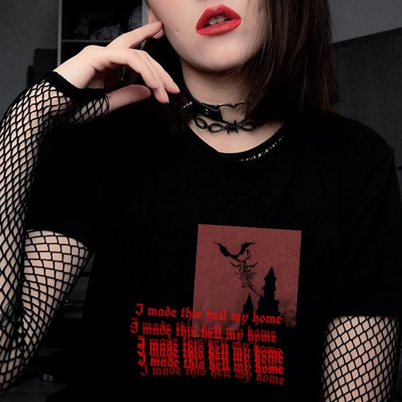 I Made This Hell My Home Gothic T-Shirt Unisex Edgy Fashion Grunge Aesthetic Black Tee Pastel Goth Clothing 210518
I Made This Hell My Home Gothic T-Shirt Unisex Edgy Fashion Grunge Aesthetic Black Tee Pastel Goth Clothing 210518