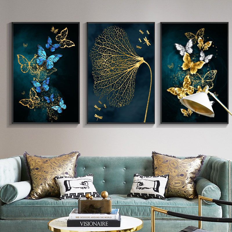 Modern Large Size Abstract Butterfly Poster Canvas Painting Wall Art Beautiful Animal Pictures HD Printing For Living Room Decor