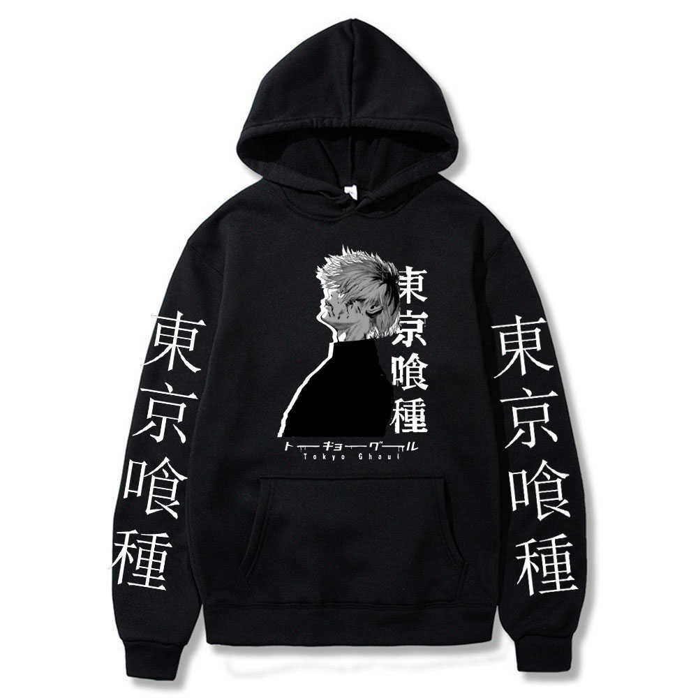 2021 Tokyo Ghoul Anime Cool Kaneki Ken Pullovers Hoodie Unisex Hip Hop Clothing Creativity Hoody Men Spring Cotton Hoodies Tops Y0809