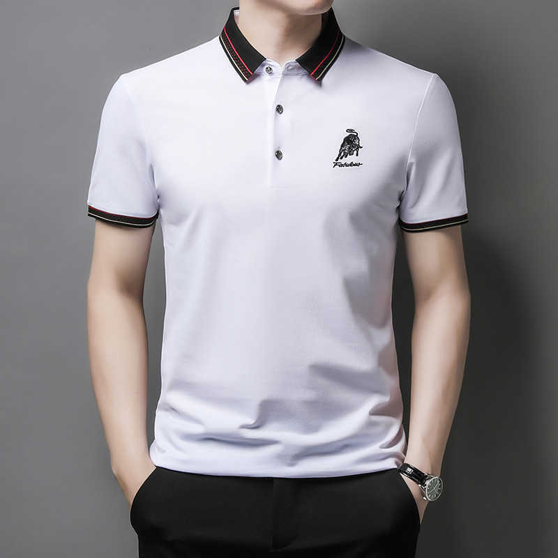 summer polo fashion lapel loose short sleeve ice silk t-shirt men's t-shirt, White;black
summer polo fashion lapel loose short sleeve ice silk t-shirt men's t-shirt, White;black