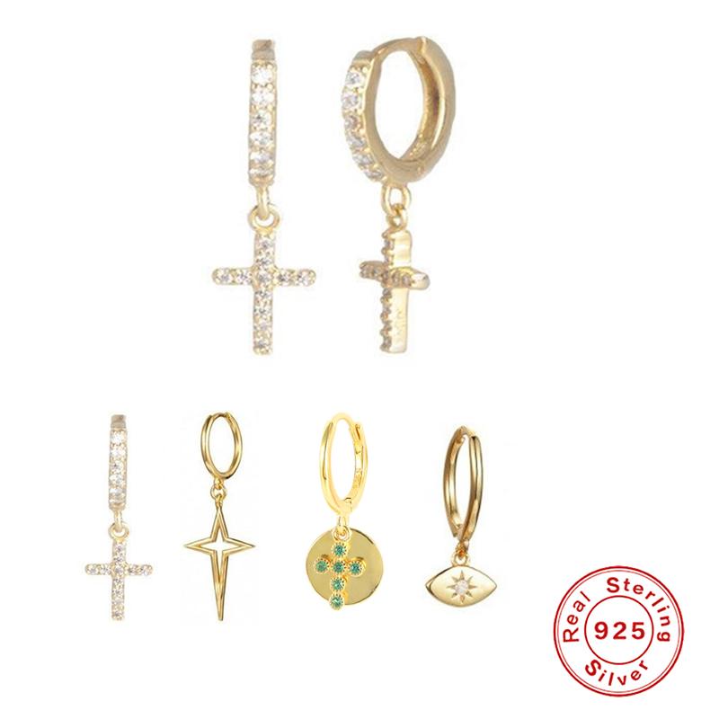 Hoop & Huggie MC 925 Sterling Silver Earrings For Women Girls Gold Cross/Eyes Crystal Ear Rings Fancy Zircon Jewelry Aretes
Hoop & Huggie MC 925 Sterling Silver Earrings For Women Girls Gold Cross/Eyes Crystal Ear Rings Fancy Zircon Jewelry Aretes