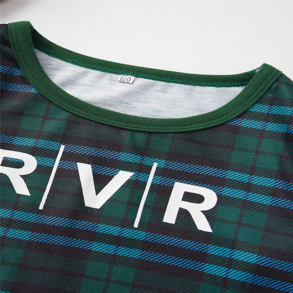 Arrival Autumn and Spring Boy Plaid Long Sleeve Suit for Kids Sets Home Wear Baby Clothing 210528