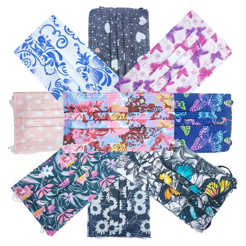 Printed Disposable Three Layer Protective Spunlaced with Melt Blown Cloth Gradient Lace Face Mask
Printed Disposable Three Layer Protective Spunlaced with Melt Blown Cloth Gradient Lace Face Mask