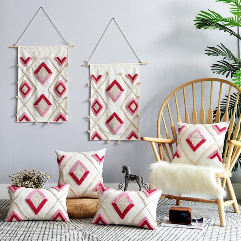 Pillow Case Morocco Style Woven Boho Throw 30x50cm/45x45cm Pink Striped Cotton Linen Cushion Cover For Sofa Decorative
Pillow Case Morocco Style Woven Boho Throw 30x50cm/45x45cm Pink Striped Cotton Linen Cushion Cover For Sofa Decorative