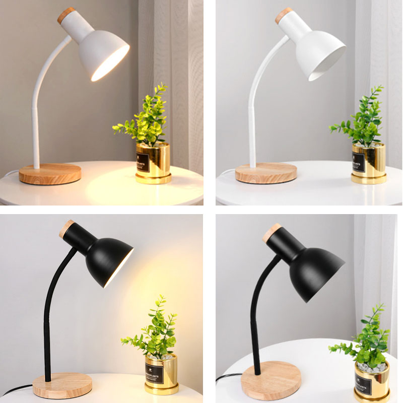 Elegant Nordic Solid Wood LED Desk Lamp - Perfect Read-Friendly Lighting Solution for Living Spaces