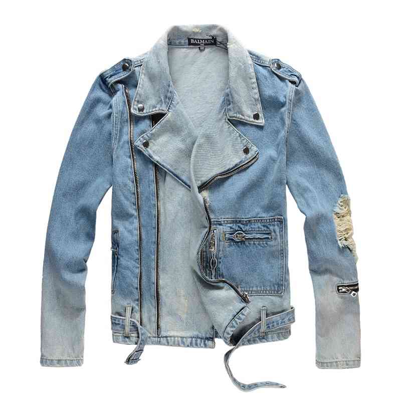 Amir i Fashion brand amiry high street trend washed broken hole locomotive punk style slim fit long sleeve denim coat men's jacket, Black;brown
Amir i Fashion brand amiry high street trend washed broken hole locomotive punk style slim fit long sleeve denim coat men's jacket, Black;brown
