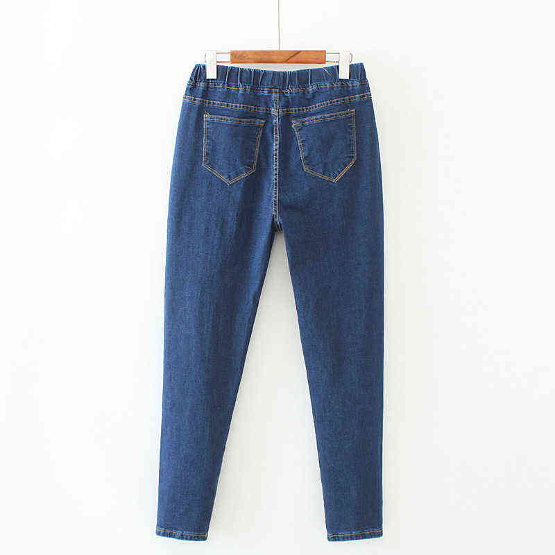 High Waist Vintage Skinny Jeans Women Large Size S-6XL Stretch Casual Denim Pants Female Elastic Wais High Street Trousers 211112