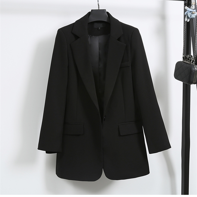 Fashion Autumn Winter Suit Work Wear Suit Long Sleeve Leisure Slim Version Coat Black Jacket 210930