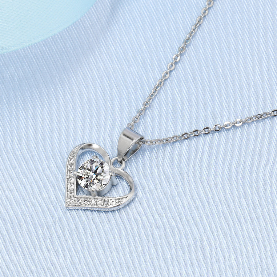 Silver Heart Pendant Diamond Necklace Women Cubic Zircon Necklaces Engagement Wedding Jewelry Gift Will and Sandy
Silver Heart Pendant Diamond Necklace Women Cubic Zircon Necklaces Engagement Wedding Jewelry Gift Will and Sandy