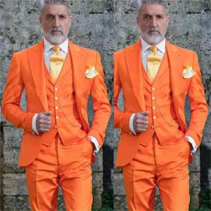 Men's Suits & Blazers Italian-style orange of men suit three fashion pieces man wedding custom-made lapel blazer top male pants, Picture style
Men's Suits & Blazers Italian-style orange of men suit three fashion pieces man wedding custom-made lapel blazer top male pants, Picture style