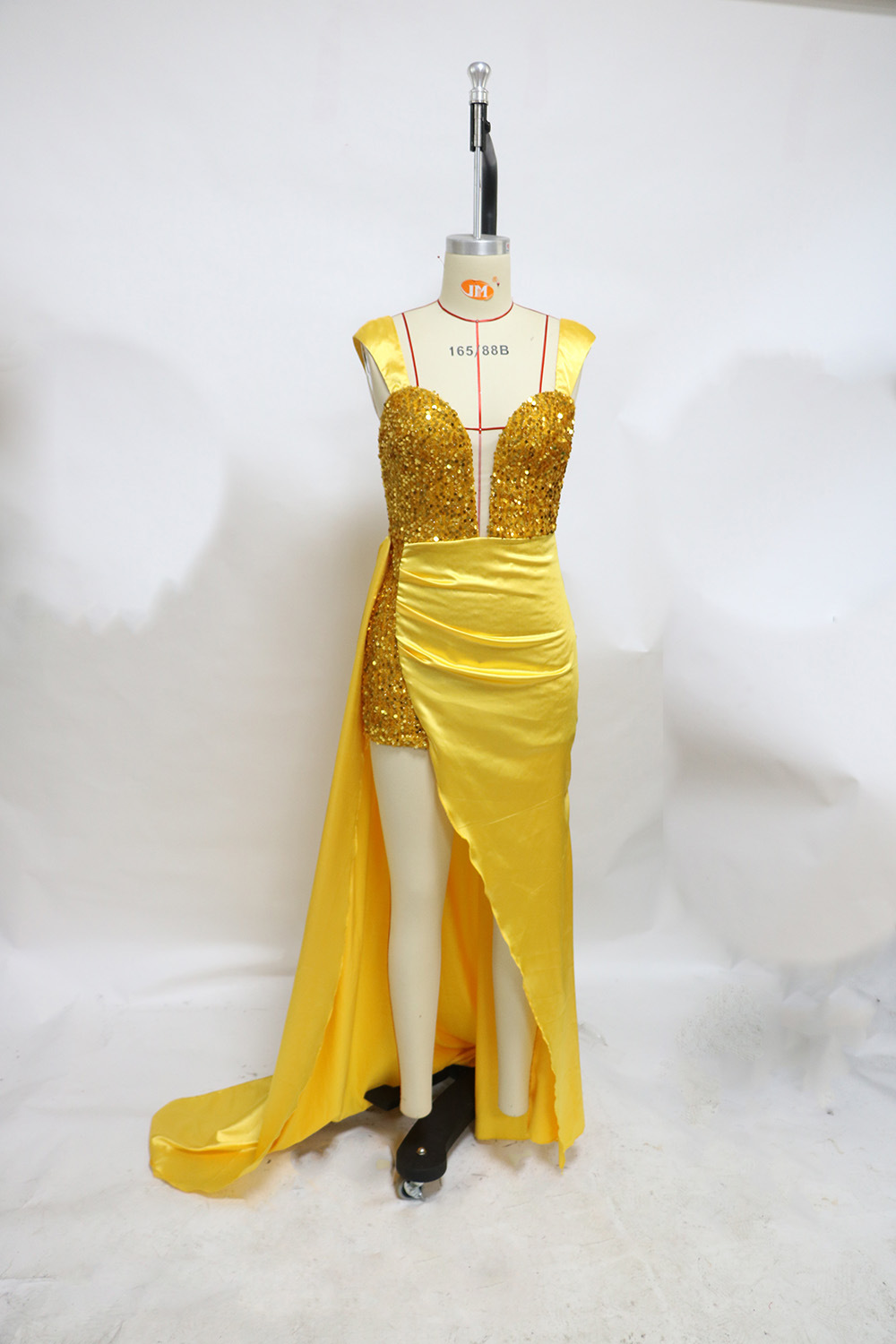 Women Dress Temperament Party es Sequined Backless Split Wrap Hip Sexy Maxi es Plus Size Spaghetti Strap 210524
