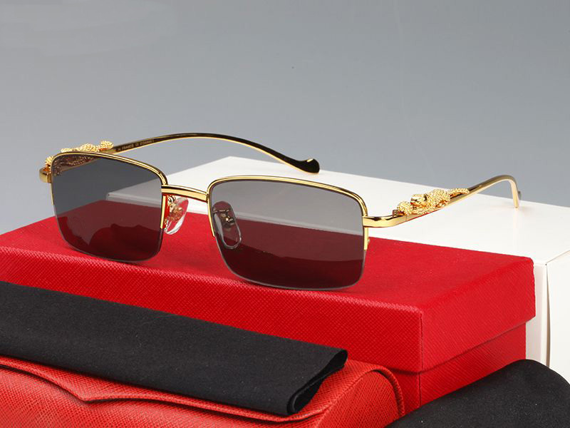 Vintage Sunglasses For Women Brand Designer Sun glasses Mens Half Rimless Retro Eyewear Shades UV400 Buffalo Goggles Clear Lens oculos de sol feminino