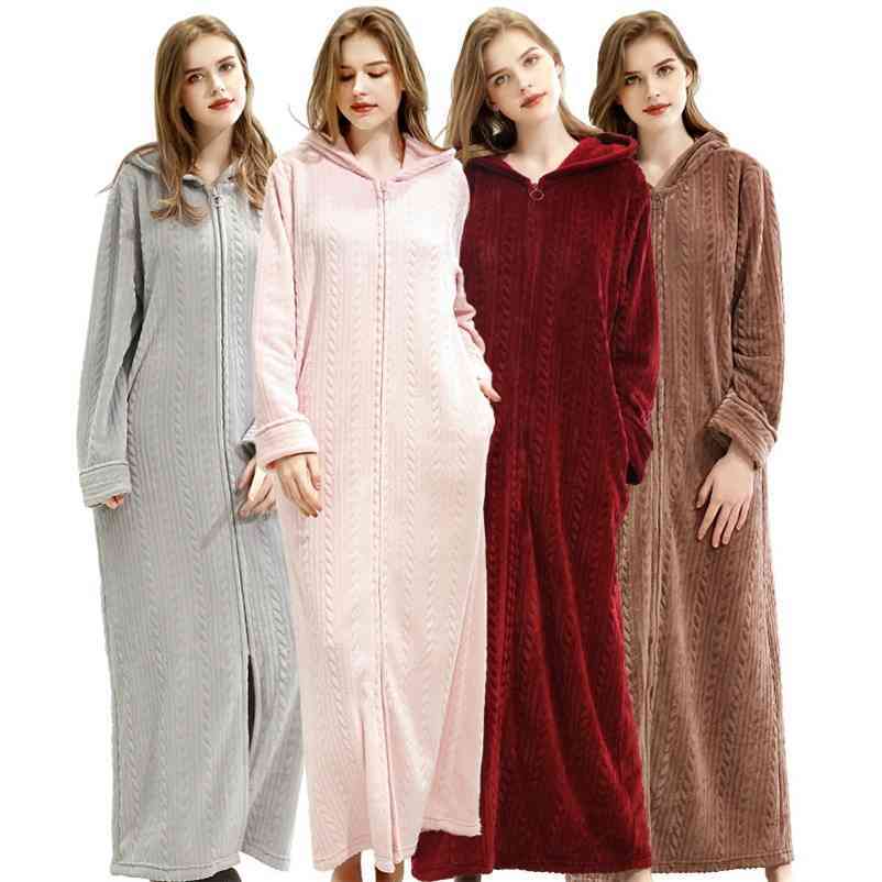 Flannel Zipper X-Long Bathrobe Women Autumn Winter Couple's Home Clothes Solid Long Sleeve Coral Velvet Hooded Robe Ladies 210524, Light gray
Flannel Zipper X-Long Bathrobe Women Autumn Winter Couple's Home Clothes Solid Long Sleeve Coral Velvet Hooded Robe Ladies 210524, Light gray