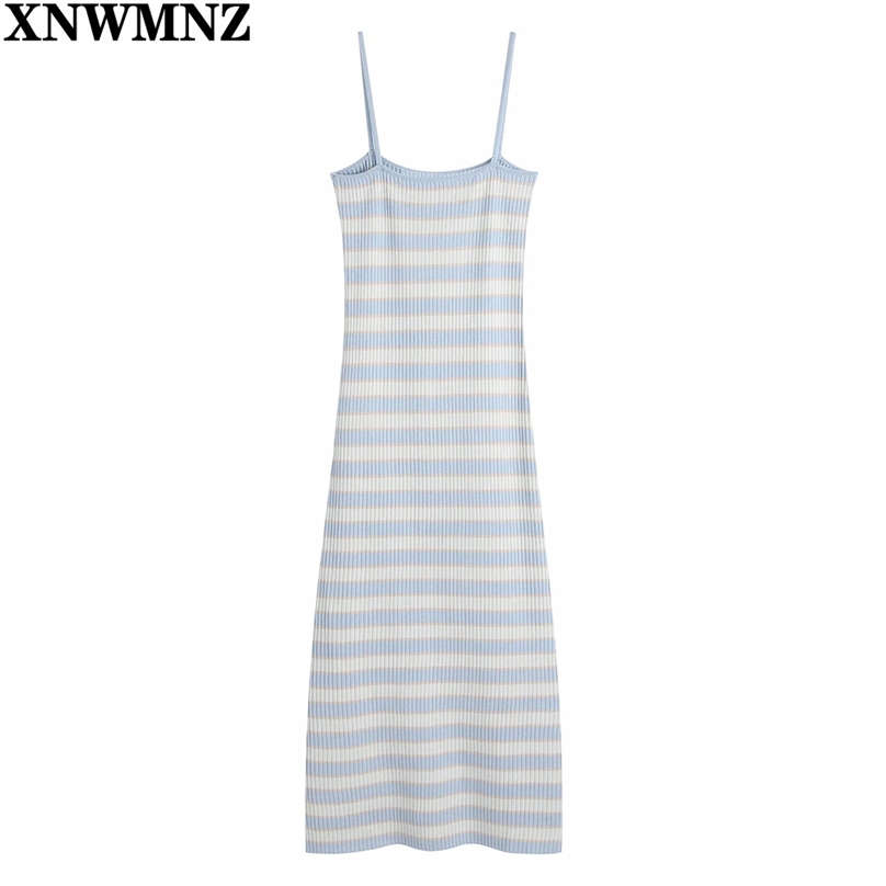 Fashion Striped Ribbed Knit Midi Dress Women Vintage Sleeveless Thin Straps Female Dresses summer Vestidos Mujer 210520, Sky blue
Fashion Striped Ribbed Knit Midi Dress Women Vintage Sleeveless Thin Straps Female Dresses summer Vestidos Mujer 210520, Sky blue