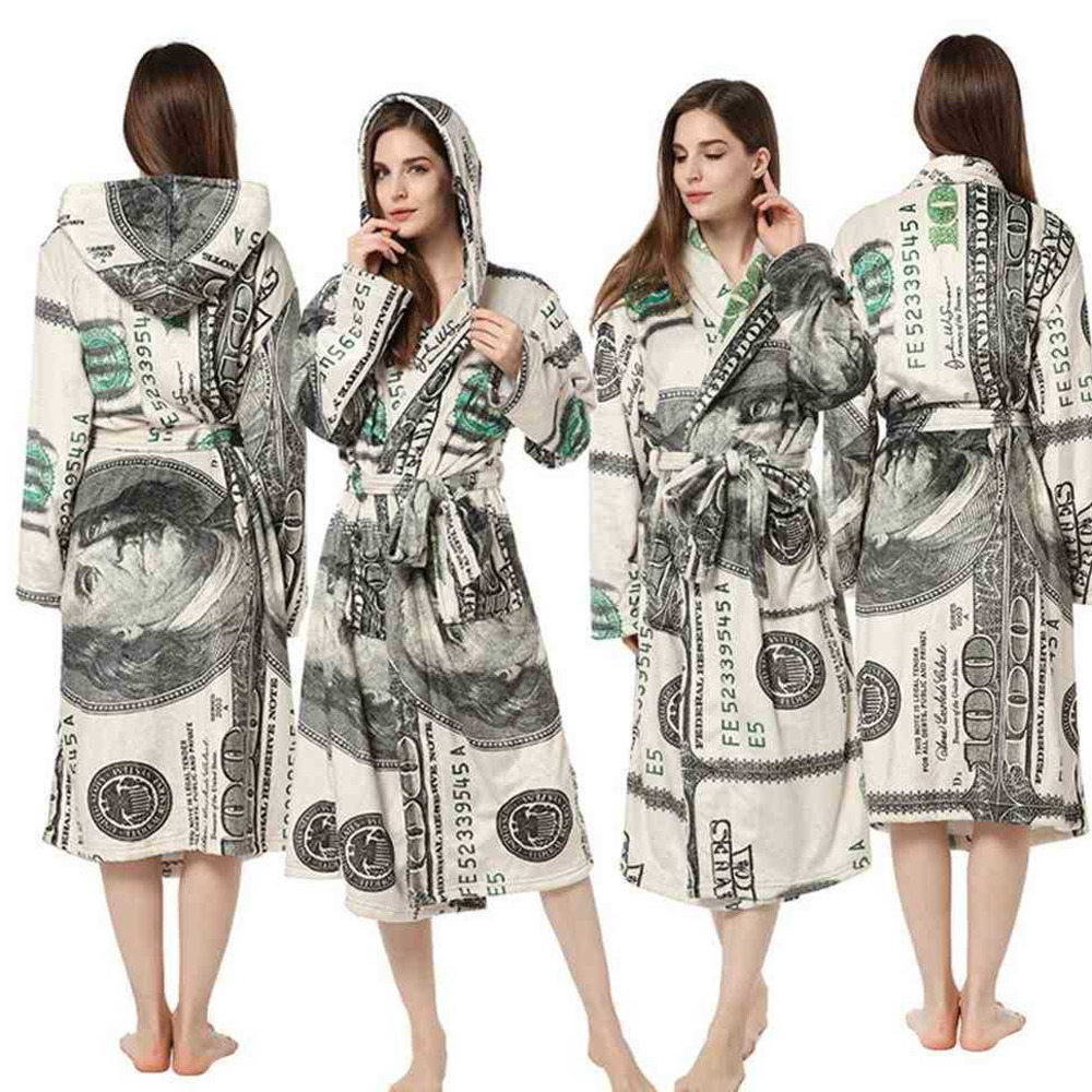 2XL Tiktok Style Fleece Flannel Plush Bathrobes for Women US Dollar Green Money Print Long Robes Shawl Collar Gown Hooded One Piece Spa Bath Sleep Robe G726HOU, Turn down collar
2XL Tiktok Style Fleece Flannel Plush Bathrobes for Women US Dollar Green Money Print Long Robes Shawl Collar Gown Hooded One Piece Spa Bath Sleep Robe G726HOU, Turn down collar