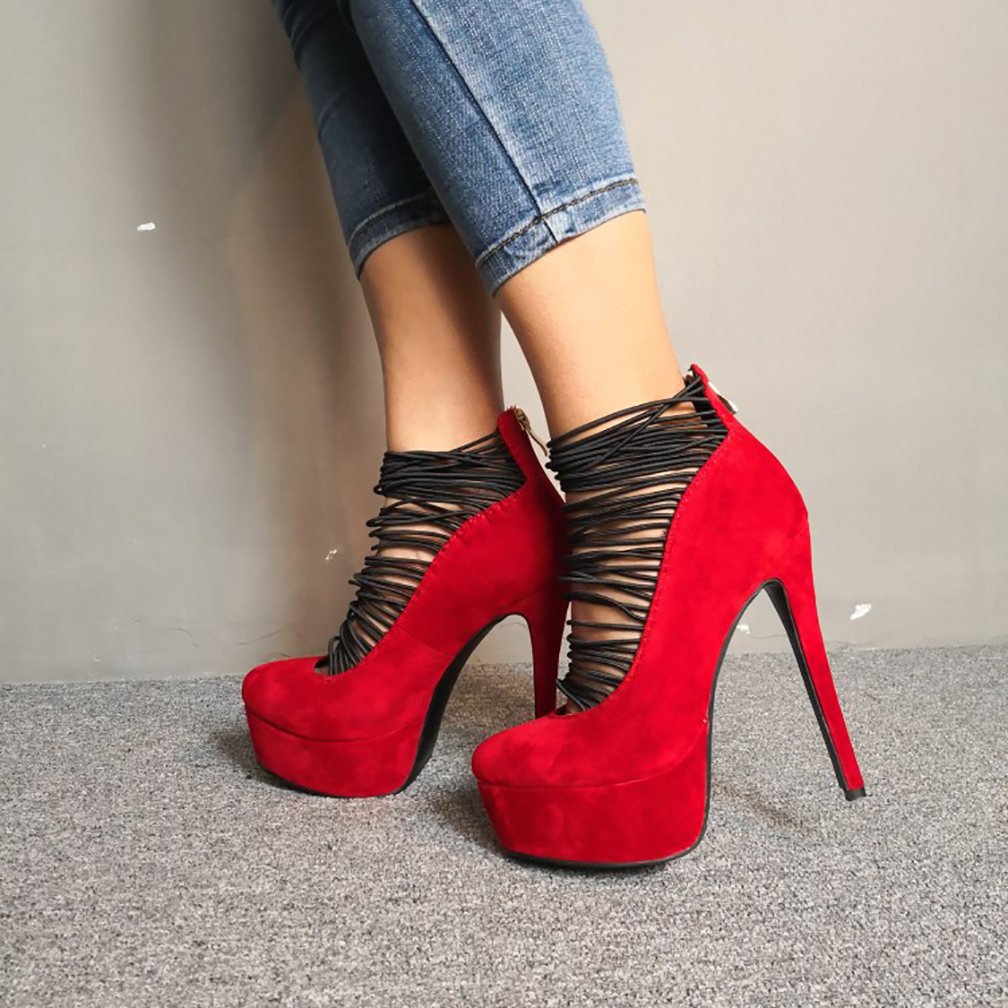 Handmade Womens Stiletto High Heel Pumps Faux Kid-suede Elastic-bands Sexy Platform Party Dress Shoes Evening Fashion Red Court Shoes D424-1
Handmade Womens Stiletto High Heel Pumps Faux Kid-suede Elastic-bands Sexy Platform Party Dress Shoes Evening Fashion Red Court Shoes D424-1
