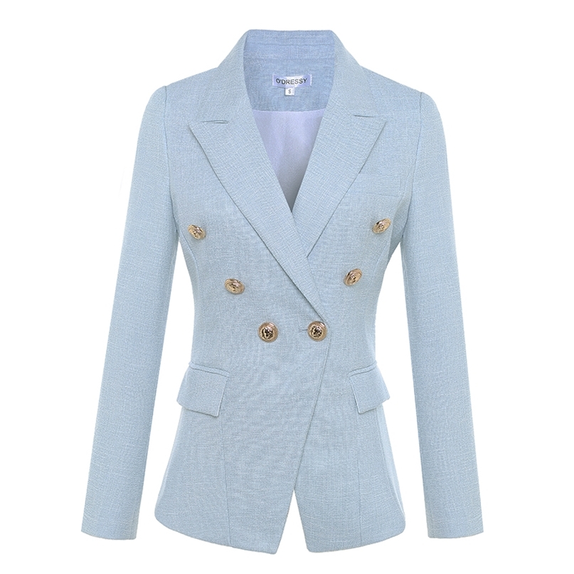 HIGH QUALITY est Designer Blazer Women's Long Sleeve Double Breasted Metal Lion Buttons Jacket Outer 211019, Beige
HIGH QUALITY est Designer Blazer Women's Long Sleeve Double Breasted Metal Lion Buttons Jacket Outer 211019, Beige