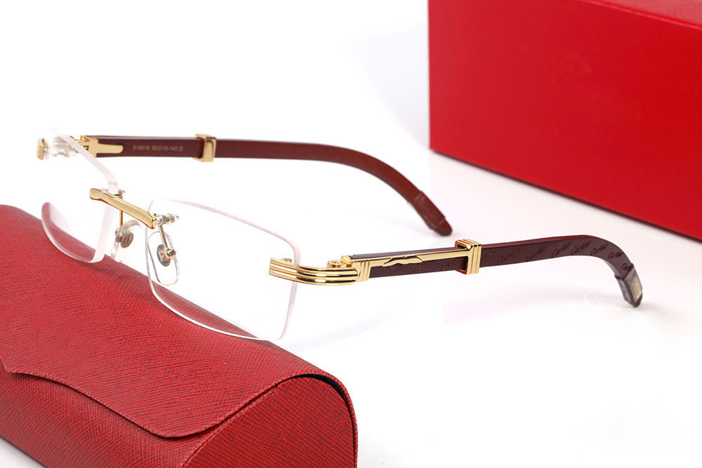 Fashion sunglasses frameless carved wooden blue brown green red gray round light color decorative sunshade