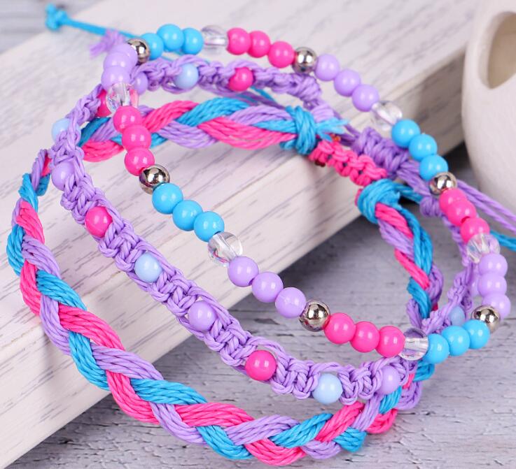 Women's new suit bracelet 3-piece hand-woven wax thread color beaded bohemian bracelet GC449