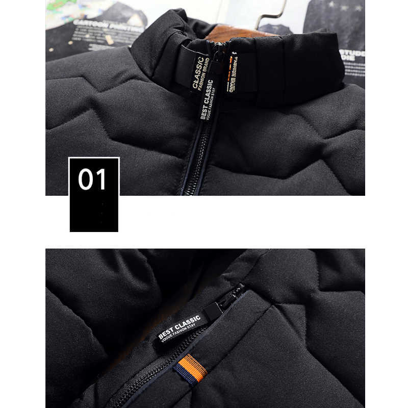 Winter Jacket Men Men's Casual Thicken Warm Cotton Jacket Slim Clothes Youth Soild Jacket Men's Wear 211009
