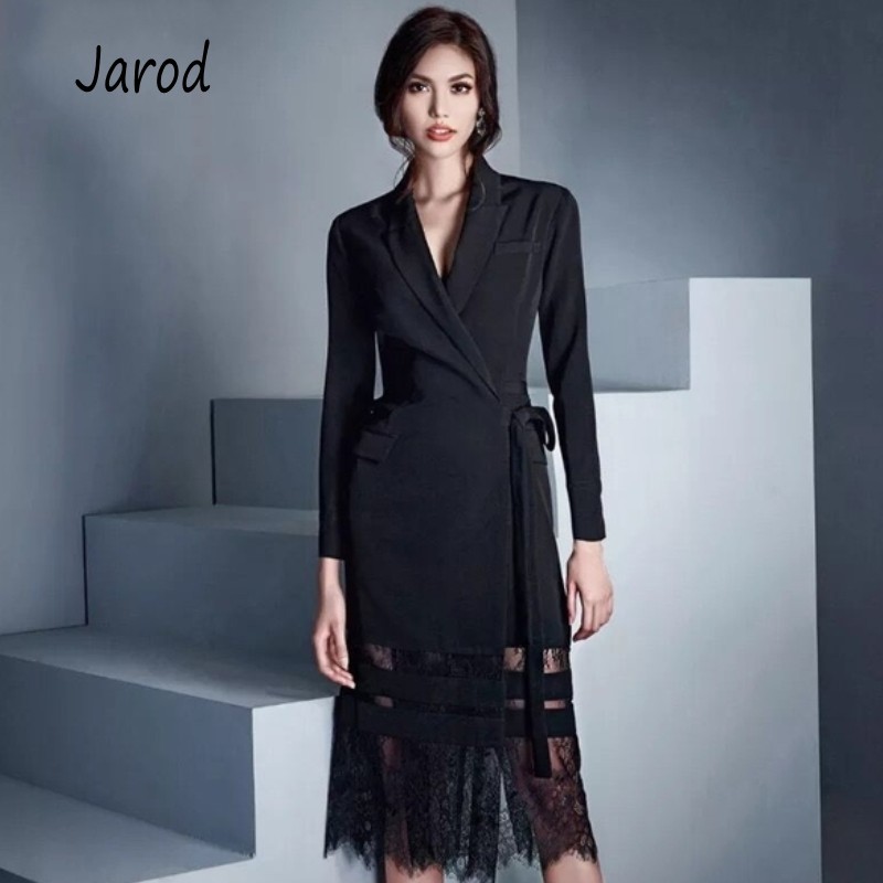 Fashion Designer Runway Dress Spring Elegant Women's Full Sleeve Notched Collar Lace Patchwork Blazer Dress Black Party Dre 210518, Picture color
Fashion Designer Runway Dress Spring Elegant Women's Full Sleeve Notched Collar Lace Patchwork Blazer Dress Black Party Dre 210518, Picture color