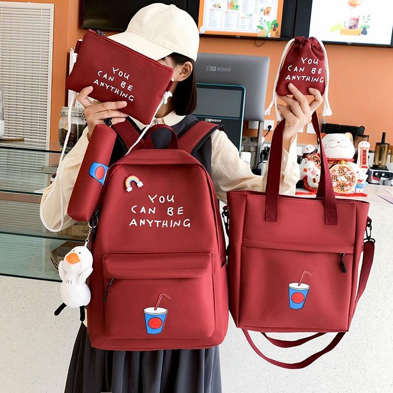 School Bags 5 Pcs Set Women Backpacks Simple Backpack Canvas Light Teen Girls Female Rucksack College Student Schoolbag, Beige
School Bags 5 Pcs Set Women Backpacks Simple Backpack Canvas Light Teen Girls Female Rucksack College Student Schoolbag, Beige
