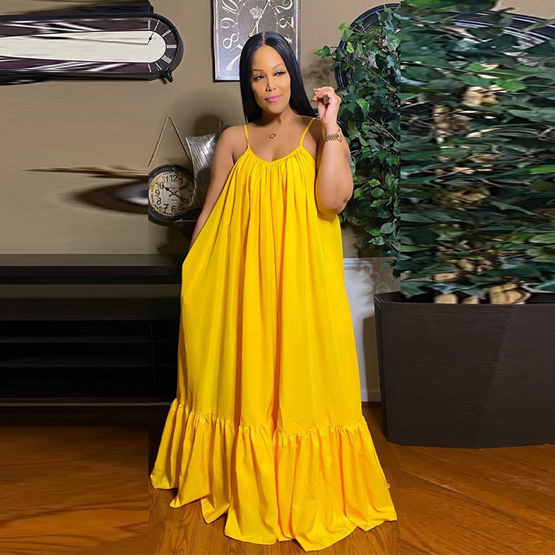 Dresses for Women S-5X Summer Clothes Backless Bohemian Long Dress Sleeveless Loose Sexy Slip Dress Wholesale Dropshipping 210331Z