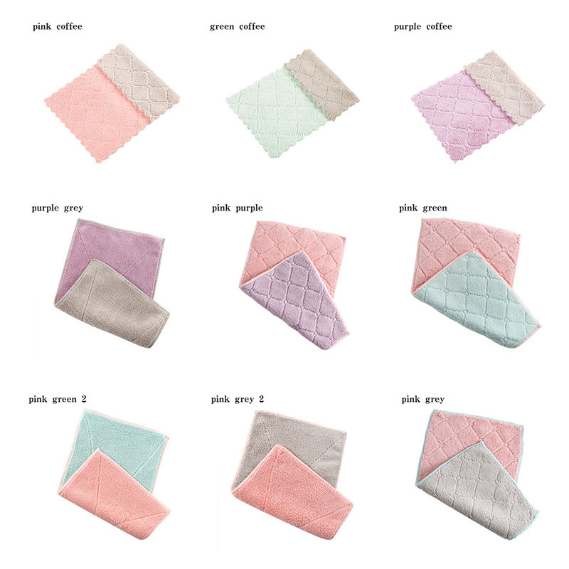 Non-stick Oil Kitchen Gadgets Ultra-fine Fiber Clean Cloth 1PC Hygiene Cleaning Towel Double-sided Thickening Super Absorbent