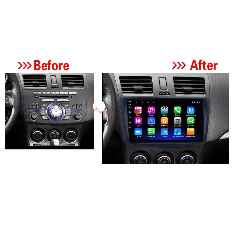 Car dvd Multimedia Player 9 Inch Android 10 for Mazda 3 2009-2012 GPS Navigation Radio with Rearview Camera Mirror Link