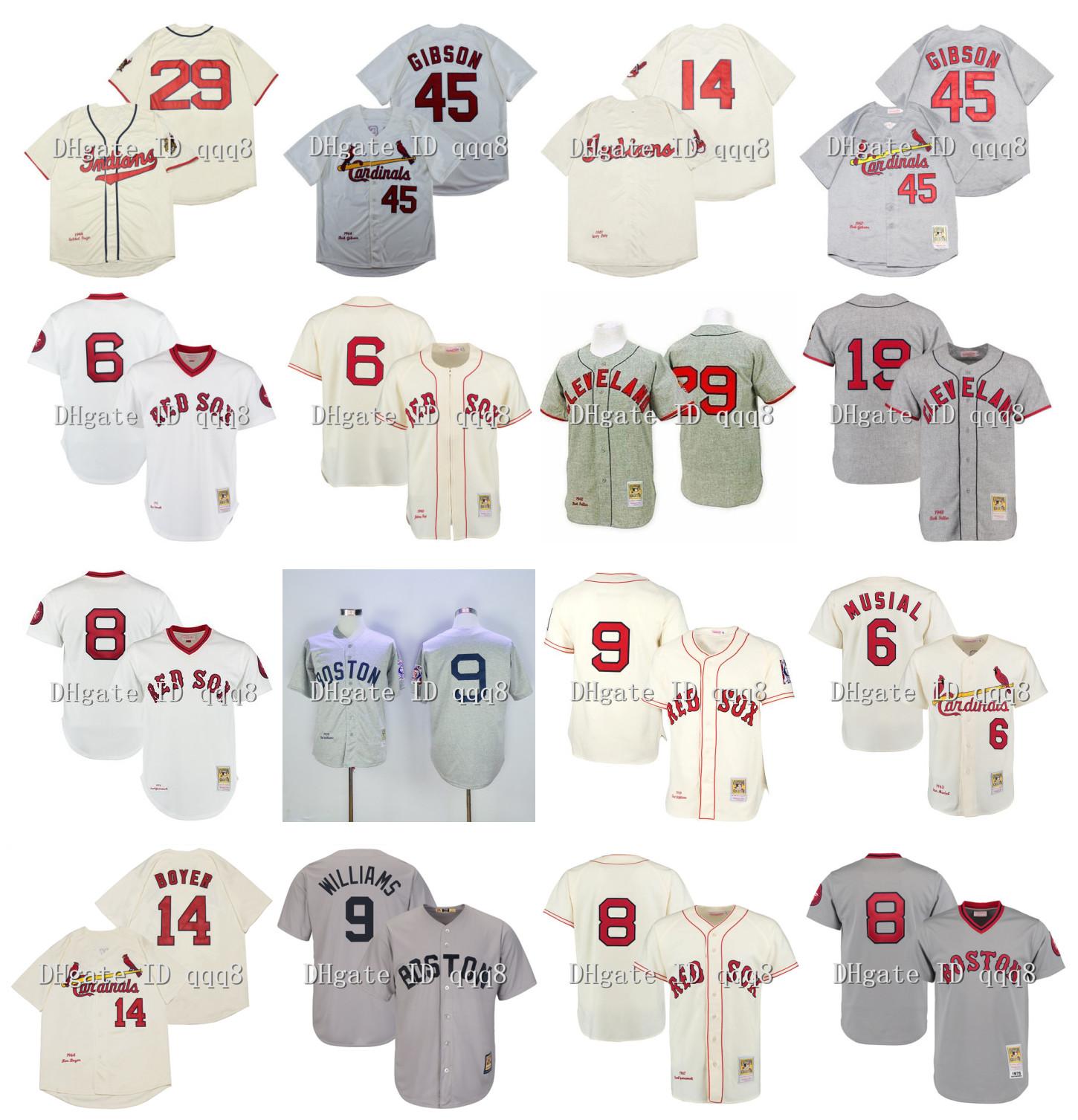 Vintage Jersey 45 Bob Gibson 8 Carl Yastrzemski 9 Ted Williams 29 Satchel Paige 14 Larry Doby 14 Ken Boyer 6 Pesky 6 Musial Retro Baseball, As pic
Vintage Jersey 45 Bob Gibson 8 Carl Yastrzemski 9 Ted Williams 29 Satchel Paige 14 Larry Doby 14 Ken Boyer 6 Pesky 6 Musial Retro Baseball, As pic