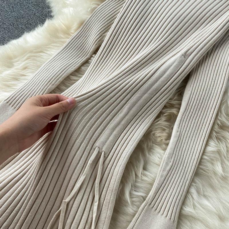 Auutmn Winter Kneet Dress Women Slim Long Sleeve A Line Sweater Dresses Ladies Elegant Knit Robe Vestidos Mujer Casual