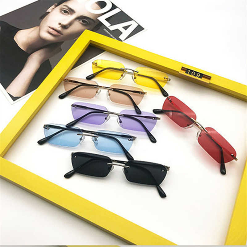 Rectangle Rimless Sunglasses Women Vintage Brand Designer Cat Eye Sun Glasses Men Retro Small Yellow Glass Uv400
Rectangle Rimless Sunglasses Women Vintage Brand Designer Cat Eye Sun Glasses Men Retro Small Yellow Glass Uv400