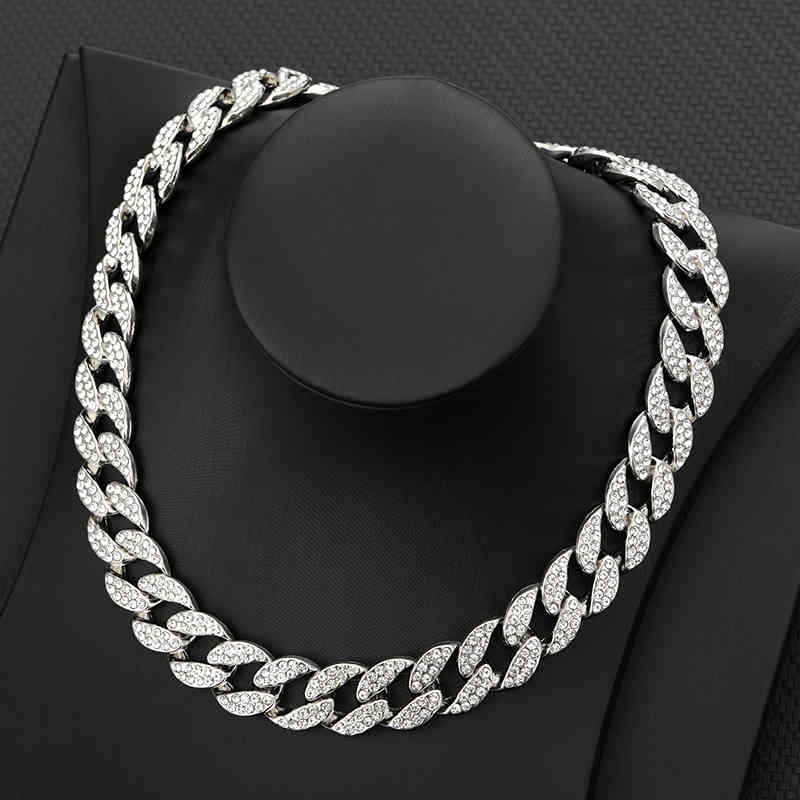 15mm Iced Out Cuban Necklace Chain Hip hop Jewelry Choker Gold Silver Color Rhinestone CZ Clasp for Mens Rapper Necklaces Link X0509
15mm Iced Out Cuban Necklace Chain Hip hop Jewelry Choker Gold Silver Color Rhinestone CZ Clasp for Mens Rapper Necklaces Link X0509